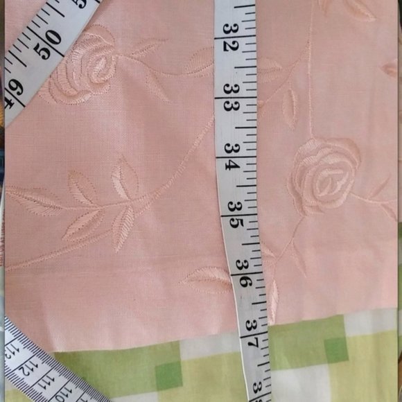 Victoria Holley Soft Pink w/Silky Floral Embroidery Linen Dress Women's Size 10 - Picture 9 of 11